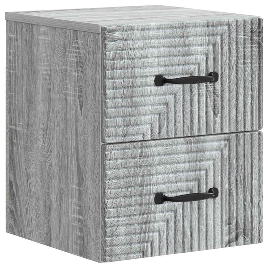 Nástěnný Noční Stolek Se Zásuvkou Šedá Sonoma 34,5 X 33 X 40 Cm