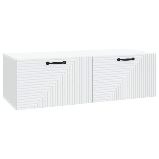 Nástěnná Tv Skříň Bílá 98 X 41 X 30 Cm Kompozitní Dřevo