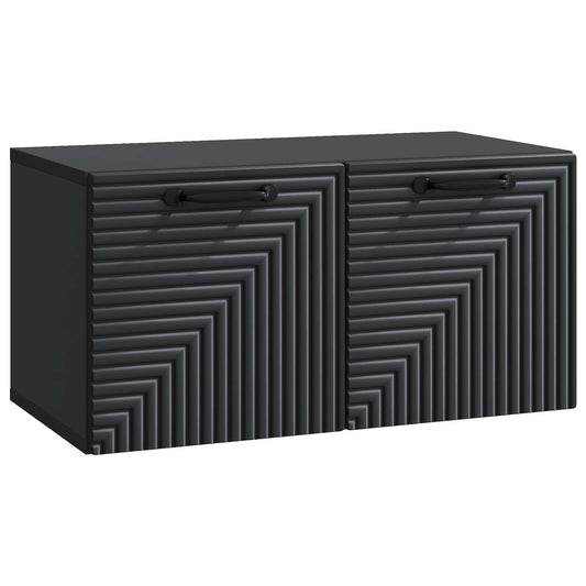 Nástěnná Tv Skříň Černá 59,5 X 31 X 30 Cm Kompozitní Dřevo
