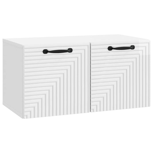Nástěnná Tv Skříň Bílá S Vysokým Leskem 59,5 X 31 X 30 Cm