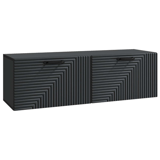 Nástěnná Tv Skříň Černá 98 X 31 X 30 Cm Kompozitní Dřevo