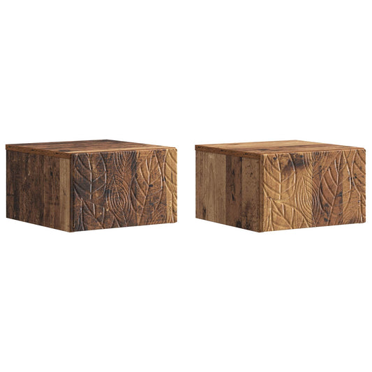 Nástěnný Boční Stůl 2 Pcs Staré Dřevo 34,5 X 33 X 20 Cm
