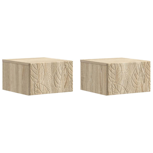 Nástěnný Noční Stolek 2 Pcs Dub Sonoma 49 X 34,5 X 20 Cm