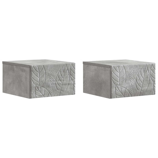 Nástěnný Noční Stolek 2 Pcs Betonově Šedá 49 X 34,5 X 20 Cm