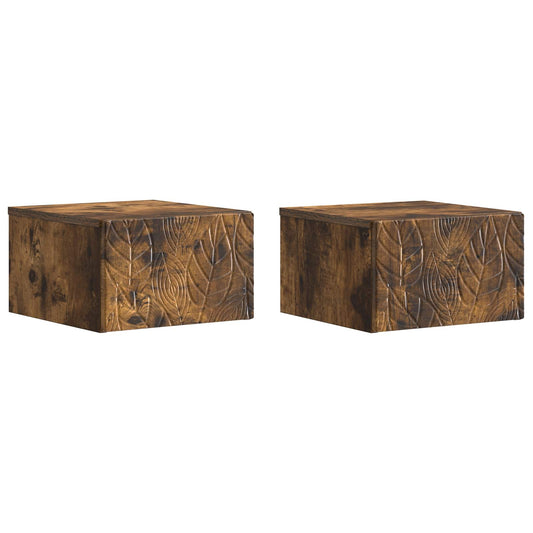 Nástěnný Noční Stolek 2 Pcs Kouřový Dub 49 X 34,5 X 20 Cm