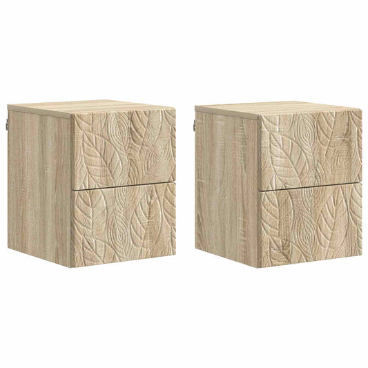 Nástěnný Noční Stolek 2 Pcs Dub Sonoma 34,5 X 33 X 40 Cm