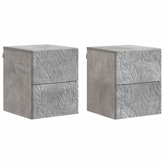 Nástěnný Noční Stolek 2 Pcs Betonově Šedá 34,5 X 33 X 40 Cm