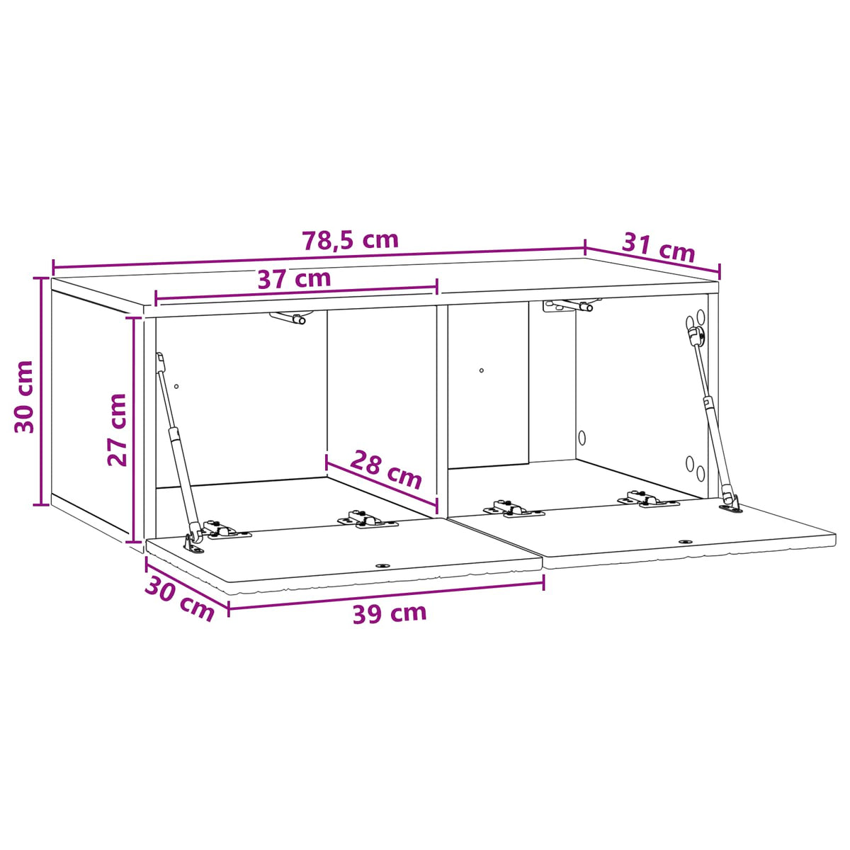 Nástěnná Tv Skříň 78,5 X 31 Cm Bílá Kompozitní Dřevo Nástěnný
