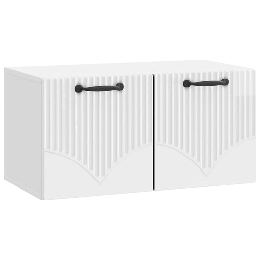 Nástěnná Tv Skříň Bílá S Vysokým Leskem 59,5 X 31 X 30 Cm