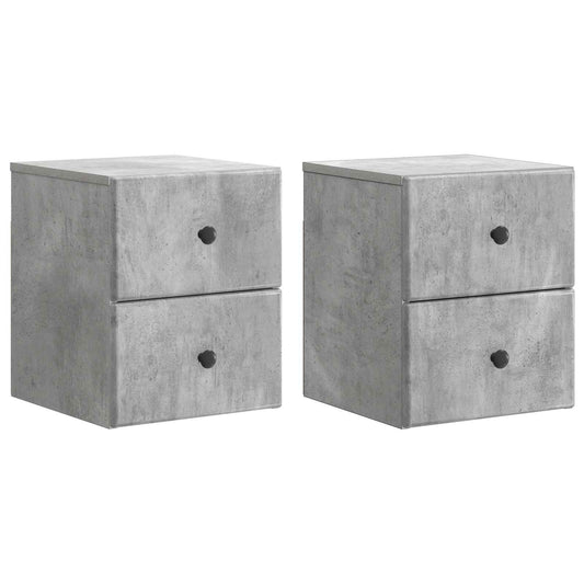Nástěnný Noční Stolek 2 Pcs Betonově Šedá 34,5 X 33 X 40 Cm