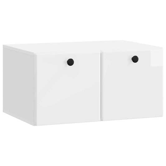 Nástěnná Tv Skříň 59,5 X 41 X 30 Cm Bílá S Vysokým Leskem