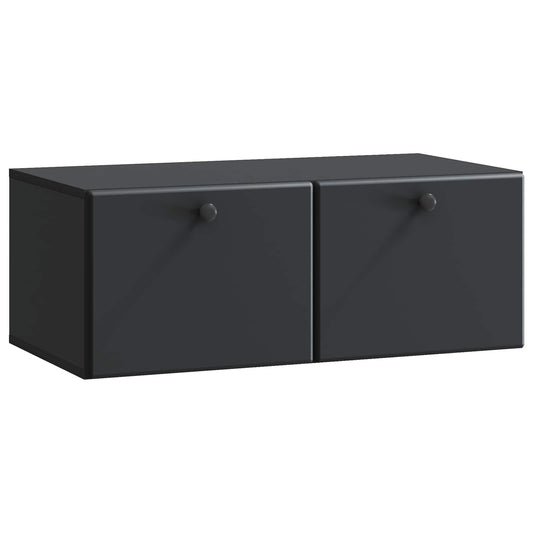 Nástěnná Tv Skříň 78,5 X 41 X 30 Cm Černá Kompozitní Dřevo