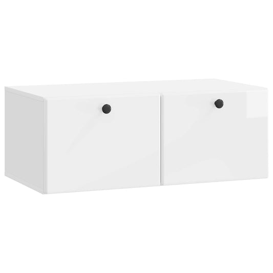 Nástěnná Tv Skříň 78,5 X 41 X 30 Cm Bílá S Vysokým Leskem