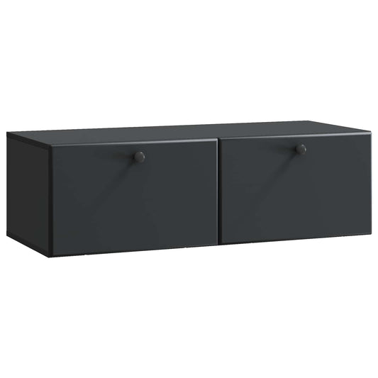 Nástěnná Tv Skříň 98 X 41 X 30 Cm Černá Kompozitní Dřevo