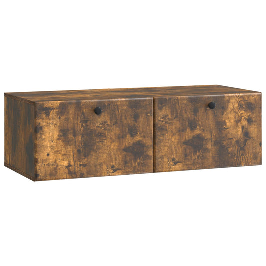 Nástěnná Tv Skříň 98 X 41 X 30 Cm Kouřový Dub Kompozitní Dřevo