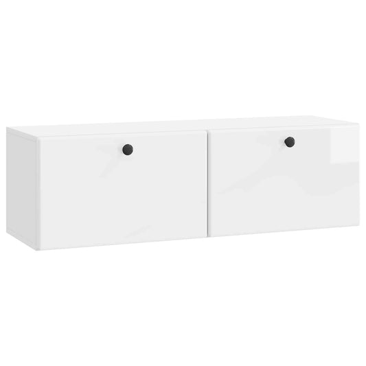 Nástěnná Tv Skříň 98 X 31 X 30 Cm Bílá S Vysokým Leskem