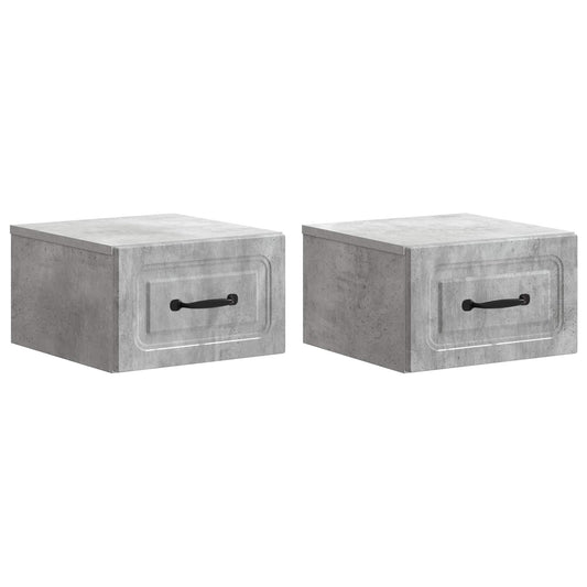 Nástěnný Noční Stolek 2 Pcs Betonově Šedá 34,5 X 33 X 20 Cm