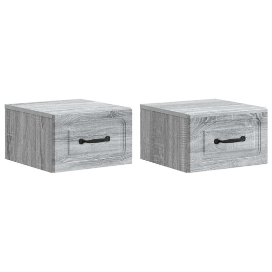 Nástěnný Noční Stolek 2 Pcs Šedá Sonoma 34,5 X 33 X 20 Cm