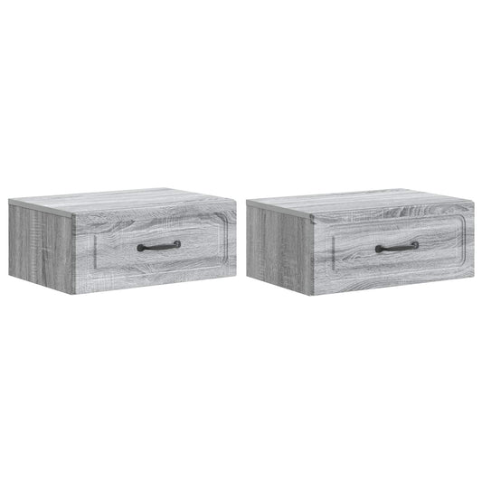 Nástěnný Noční Stolek 2 Pcs Šedá Sonoma 49 X 34,5 X 20 Cm
