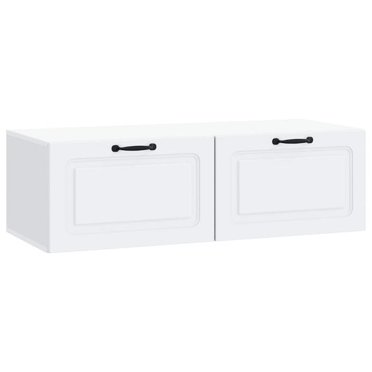 Nástěnná Tv Skříň Bílá 98 X 41 X 30 Cm Kompozitní Dřevo