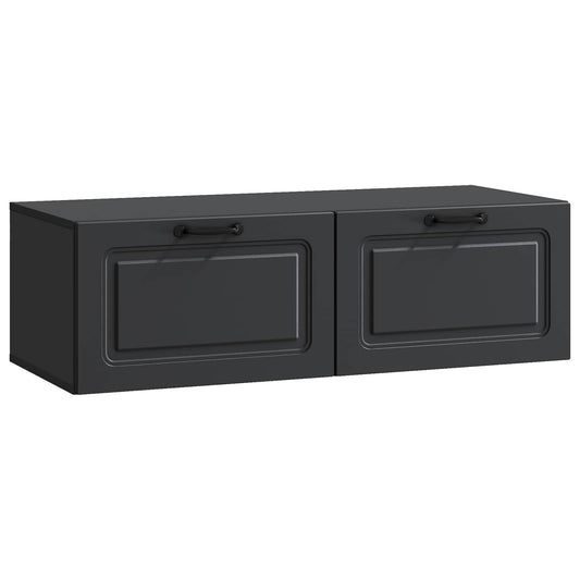 Nástěnná Tv Skříň Černá 98 X 41 X 30 Cm Kompozitní Dřevo
