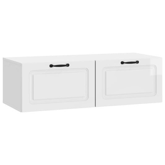 Nástěnná Tv Skříň Bílá S Vysokým Leskem 98 X 41 X 30 Cm