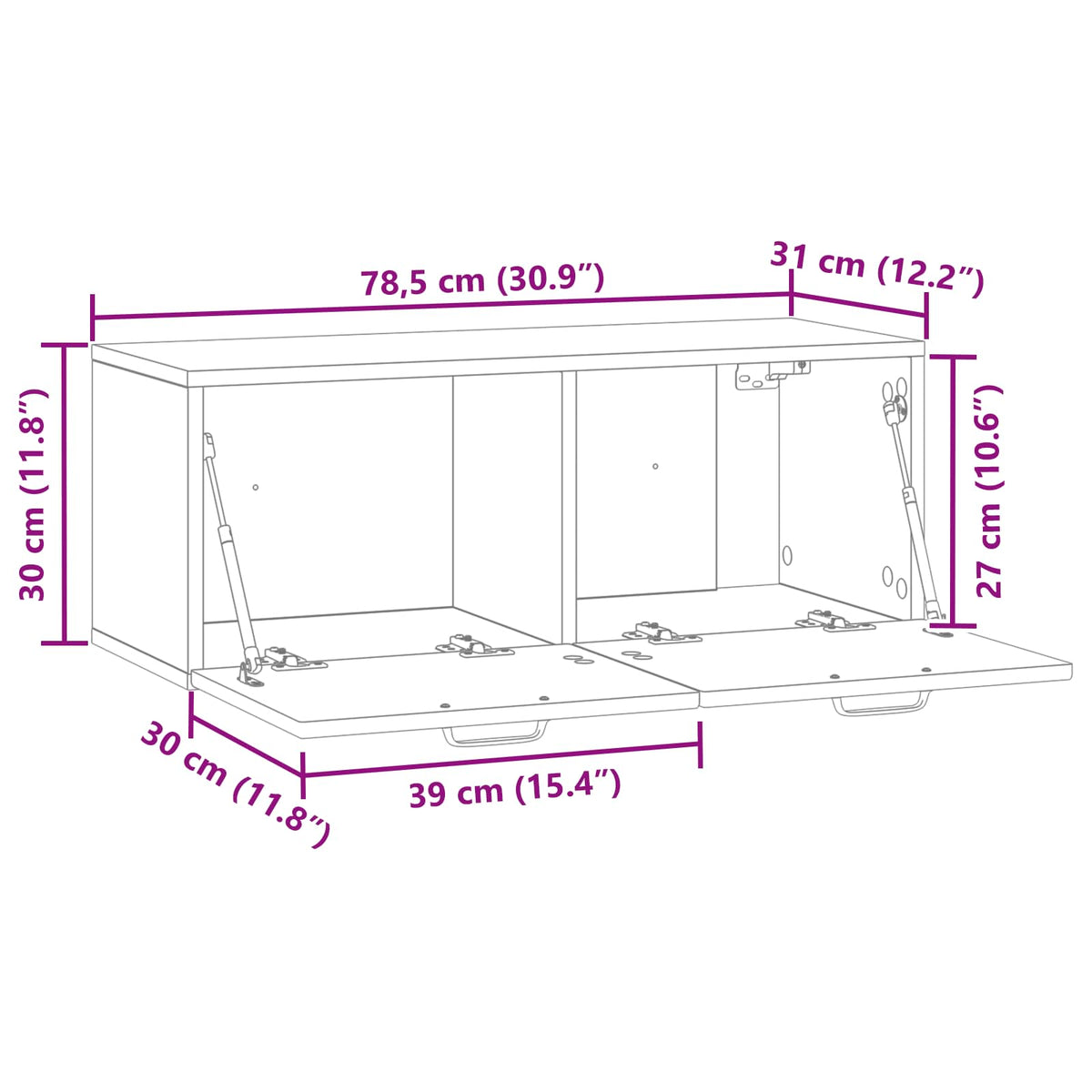Nástěnná Tv Skříň Bílá 78,5 X 31 X 30 Cm Kompozitní Dřevo