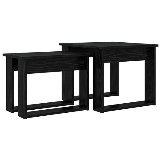 Sada Konferenčních Stolků 2 Pcs Černý Dub 50 X 52 X 42 Cm
