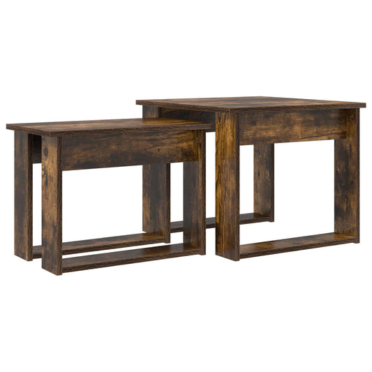 Sada Konferenčních Stolků 2 Pcs Kouřový Dub 50 X 52 X 42 Cm