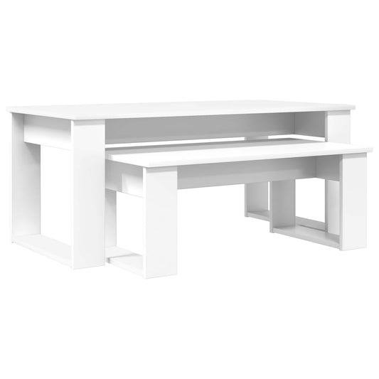Sada Konferenčních Stolků 2 Pcs Bílá 100 X 50 X 42 Cm