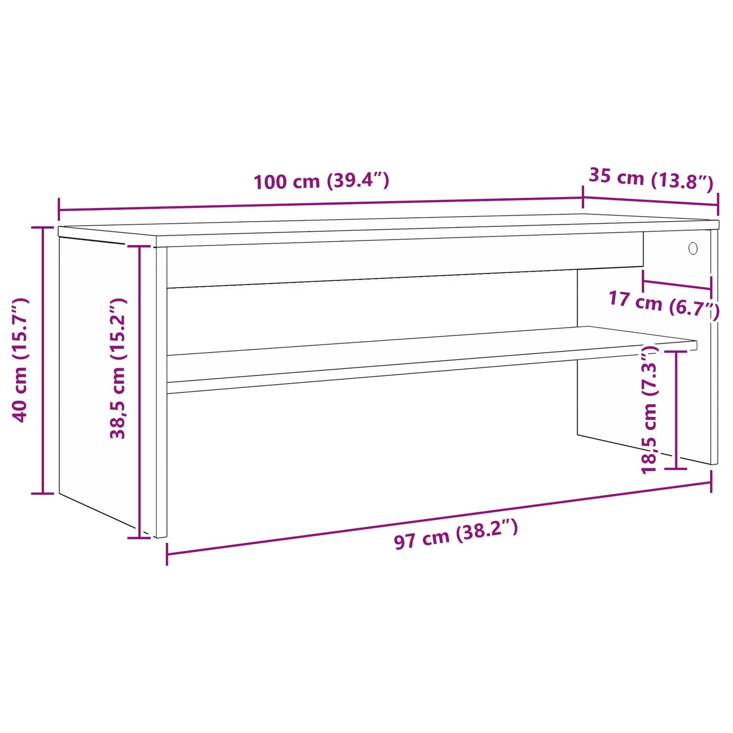 Televizní Skříň 100 X 35 X 40 Cm Bílá Kompozitní Dřevo