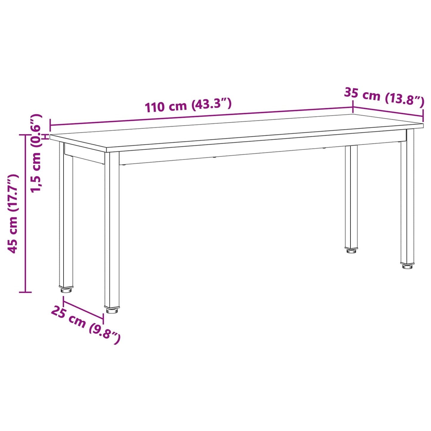 Lavice Přírodní 110 X 35 X 45 Cm Masivní Borové Dřevo