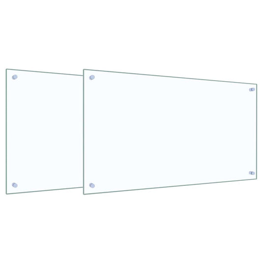 Kuchyňský Obklad 2 Ks Transparentní 90 X 50 Cm Tvrzené Sklo