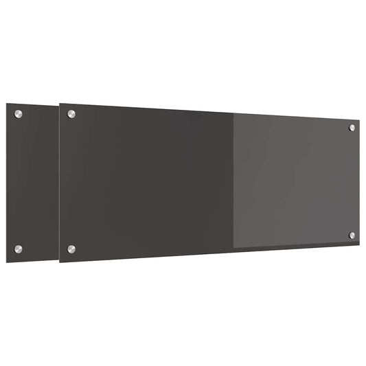 Kuchyňský Obklad 2 Ks Tmavě Šedá 100 X 40 Cm Tvrzené Sklo