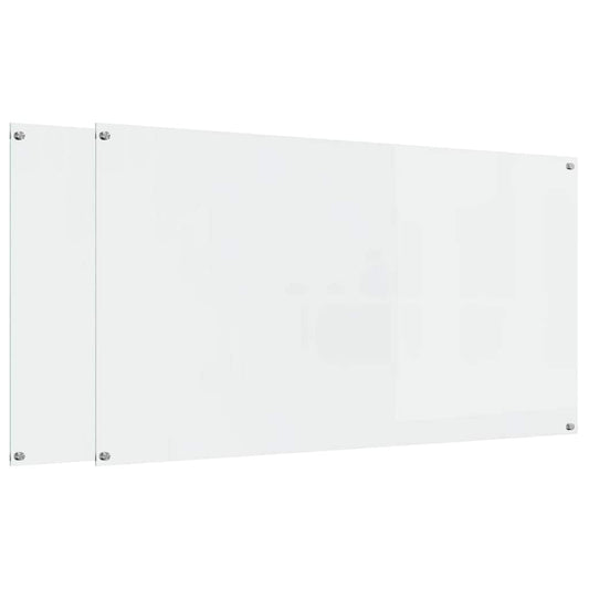 Kuchyňský Obklad 2 Ks Transparentní 110 X 60 Cm Tvrzené Sklo