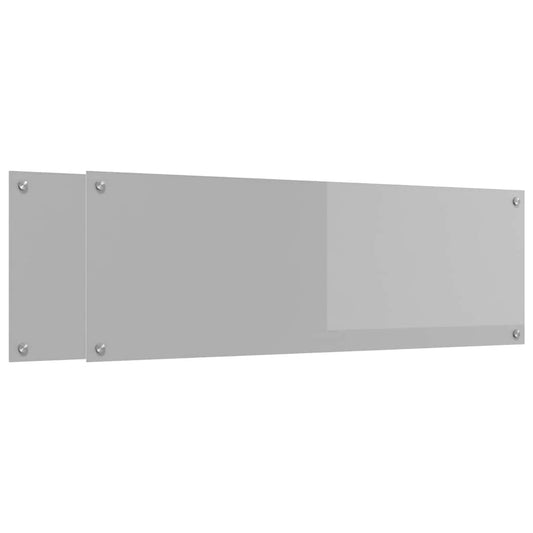 Kuchyňský Obklad 2 Ks Světle Šedá 120 X 40 Cm Tvrzené Sklo