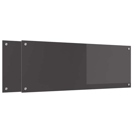 Kuchyňský Obklad 2 Ks Tmavě Šedá 110 X 40 Cm Tvrzené Sklo