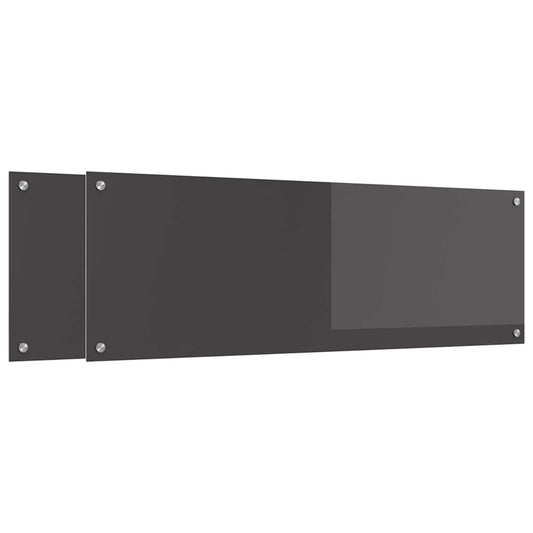 Kuchyňský Obklad 2 Ks Tmavě Šedá 120 X 40 Cm Tvrzené Sklo