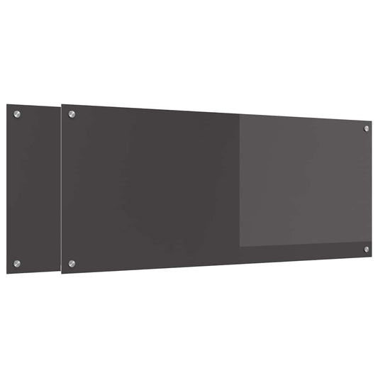 Kuchyňský Obklad 2 Ks Tmavě Šedá 120 X 50 Cm Tvrzené Sklo