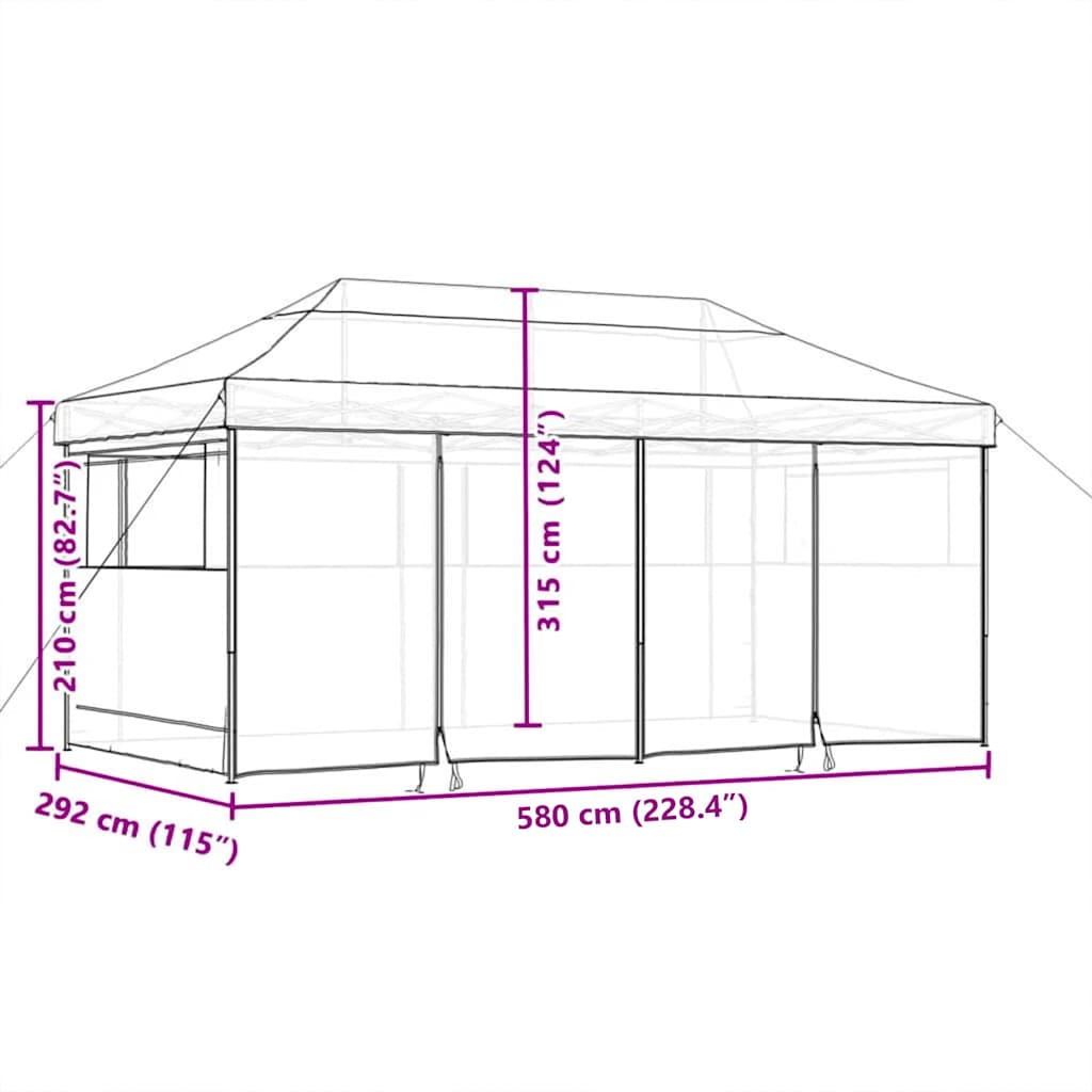 Párty Stan Pop-Up Taupe 580 X 292 X 315 Cm Oxford Látka