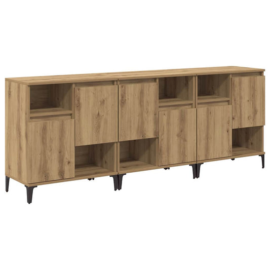 Konzole 3 Ks Artisanový Dub 60 X 35 X 70 Cm Kompozitní Dřevo