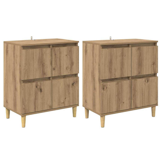 Konzole 2 Ks Artisanový Dub 60 X 35 X 70 Cm Kompozitní Dřevo