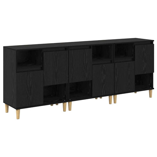 Konzole 3 Ks Černý Dub 60 X 35 X 70 Cm Kompozitní Dřevo