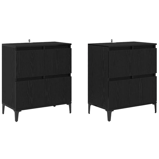 Konzole 2 Ks Černý Dub 60 X 35 X 70 Cm Kompozitní Dřevo
