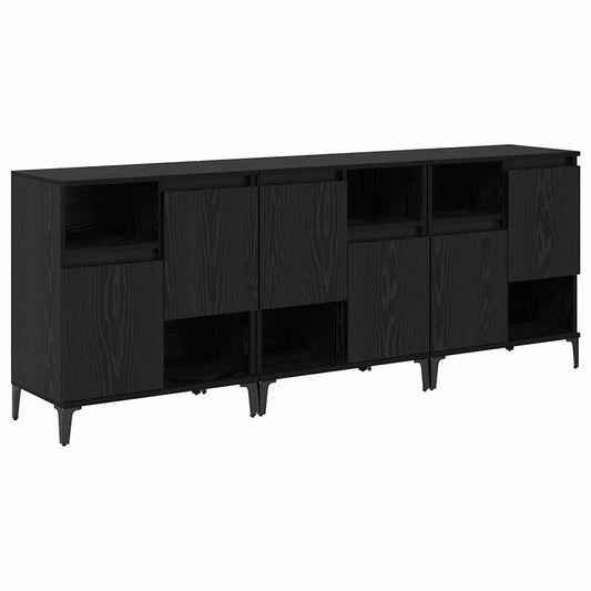 Konzole 3 Ks Černý Dub 60 X 35 X 70 Cm Kompozitní Dřevo