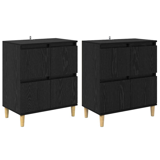 Konzole 2 Ks Černý Dub 60 X 35 X 70 Cm Kompozitní Dřevo