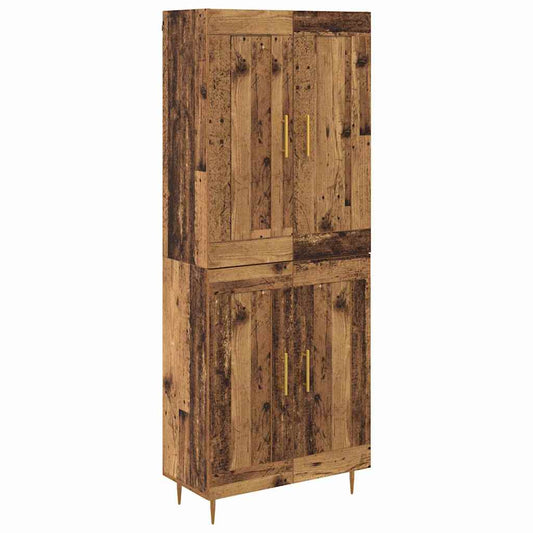 Vysoký Bufet Staré Dřevo 69,5 X 34 X 180 Cm Kompozitní Dřevo