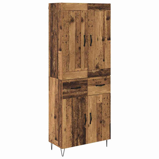 Vysoký Bufet Staré Dřevo 69,5 X 34 X 180 Cm Kompozitní Dřevo