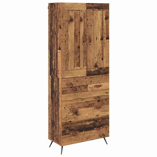 Vysoký Bufet Staré Dřevo 69,5 X 34 X 180 Cm Kompozitní Dřevo