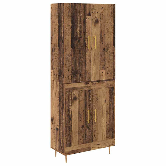 Vysoký Bufet Staré Dřevo 69,5 X 34 X 180 Cm Kompozitní Dřevo